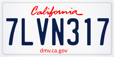 CA license plate 7LVN317