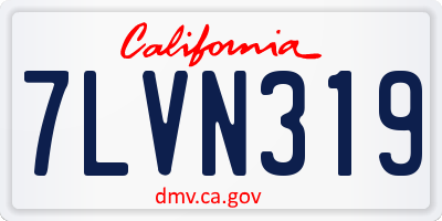 CA license plate 7LVN319