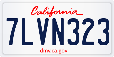 CA license plate 7LVN323