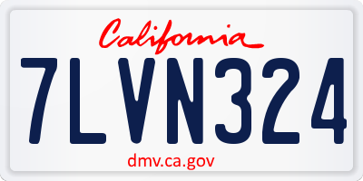 CA license plate 7LVN324