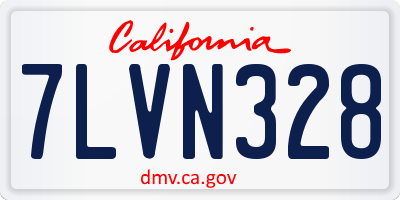 CA license plate 7LVN328