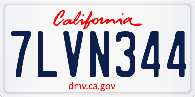 CA license plate 7LVN344