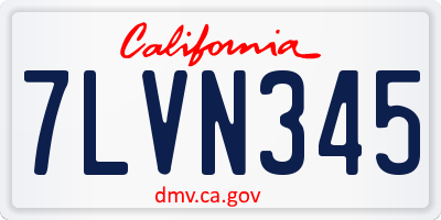 CA license plate 7LVN345