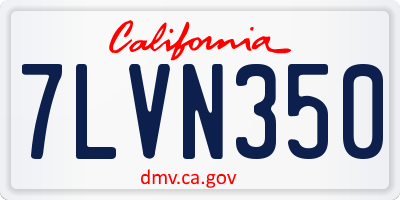 CA license plate 7LVN350