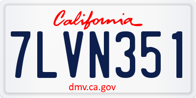CA license plate 7LVN351