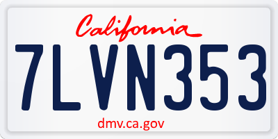 CA license plate 7LVN353