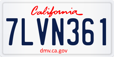 CA license plate 7LVN361