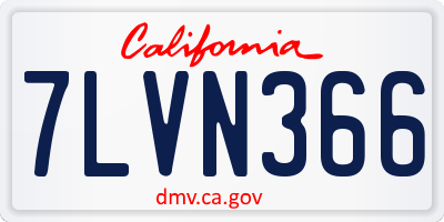 CA license plate 7LVN366