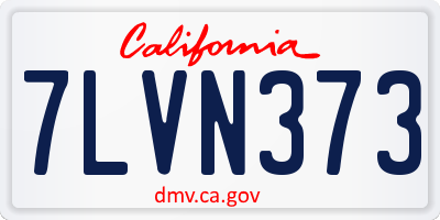 CA license plate 7LVN373