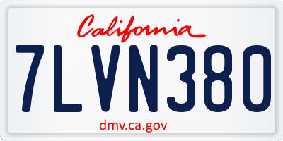 CA license plate 7LVN380