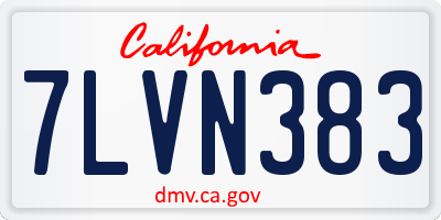 CA license plate 7LVN383