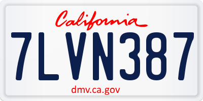 CA license plate 7LVN387