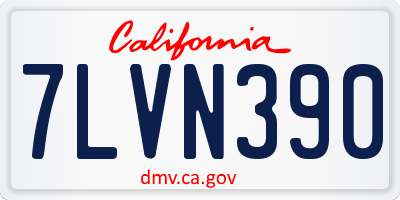 CA license plate 7LVN390