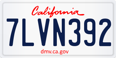 CA license plate 7LVN392