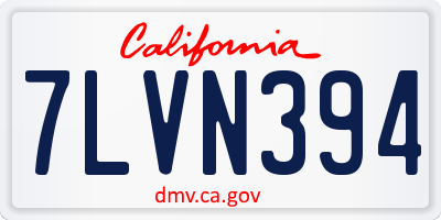 CA license plate 7LVN394