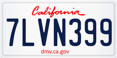 CA license plate 7LVN399