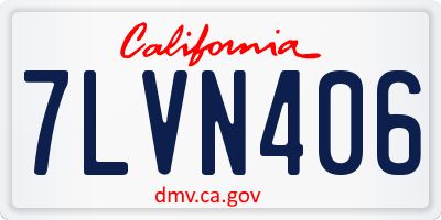 CA license plate 7LVN406