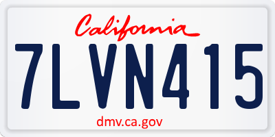 CA license plate 7LVN415