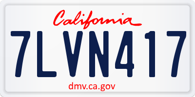 CA license plate 7LVN417
