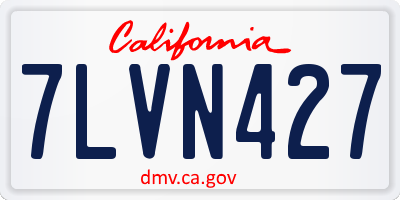 CA license plate 7LVN427