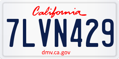CA license plate 7LVN429