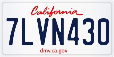 CA license plate 7LVN430