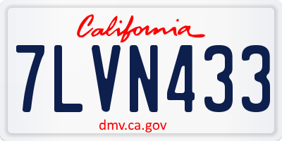 CA license plate 7LVN433