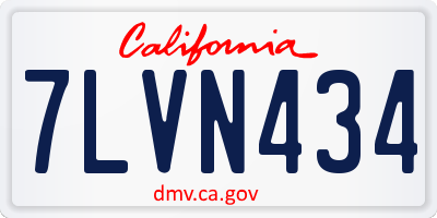 CA license plate 7LVN434