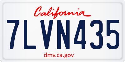 CA license plate 7LVN435