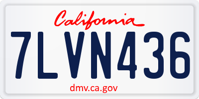 CA license plate 7LVN436