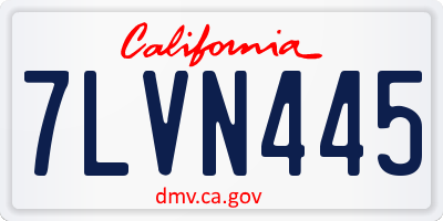 CA license plate 7LVN445