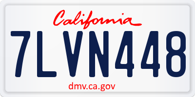 CA license plate 7LVN448