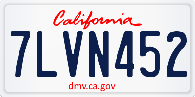 CA license plate 7LVN452