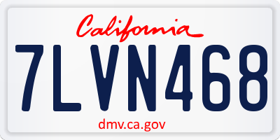 CA license plate 7LVN468