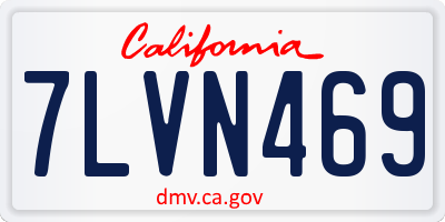 CA license plate 7LVN469