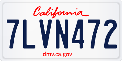 CA license plate 7LVN472