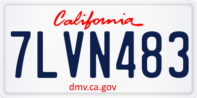 CA license plate 7LVN483