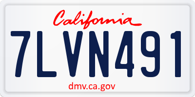 CA license plate 7LVN491