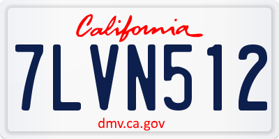 CA license plate 7LVN512