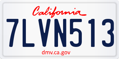 CA license plate 7LVN513