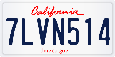 CA license plate 7LVN514