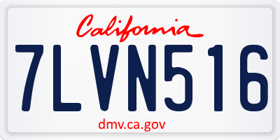 CA license plate 7LVN516