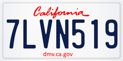 CA license plate 7LVN519