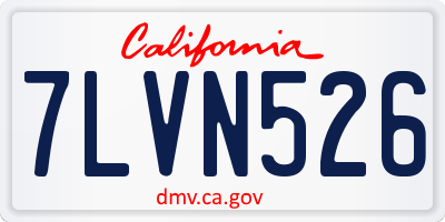CA license plate 7LVN526