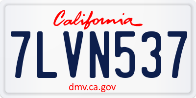 CA license plate 7LVN537