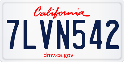 CA license plate 7LVN542