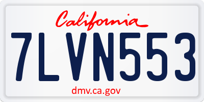 CA license plate 7LVN553