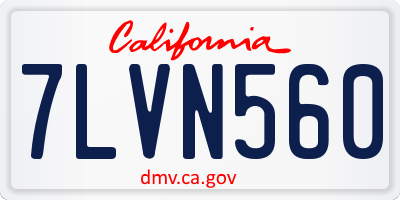 CA license plate 7LVN560