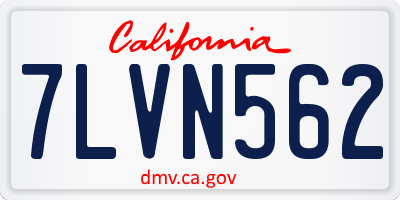 CA license plate 7LVN562