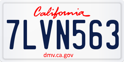 CA license plate 7LVN563